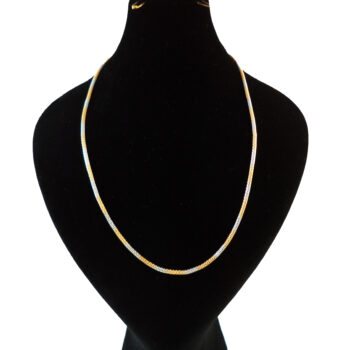 زنجیر برند ژوپینگ اصل طرح دو رنگ طلایی و نقره ای سایز 45 با روکش قوی طلا