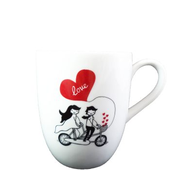 ماگ عشق LOVE دختر و پسر دوچرخه سوار